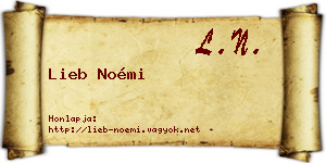 Lieb Noémi névjegykártya